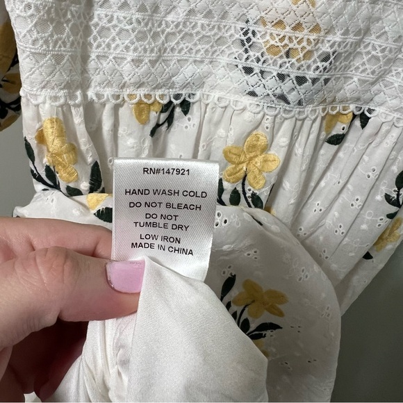 NWT Petal & Pup Yellow Floral Embroidered Midi Dress - Picture 10 of 10